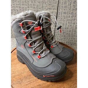 Columbia Bugaboot III Women's Waterproof Faux Fur Winter Boots Size 5 Gray & Ora